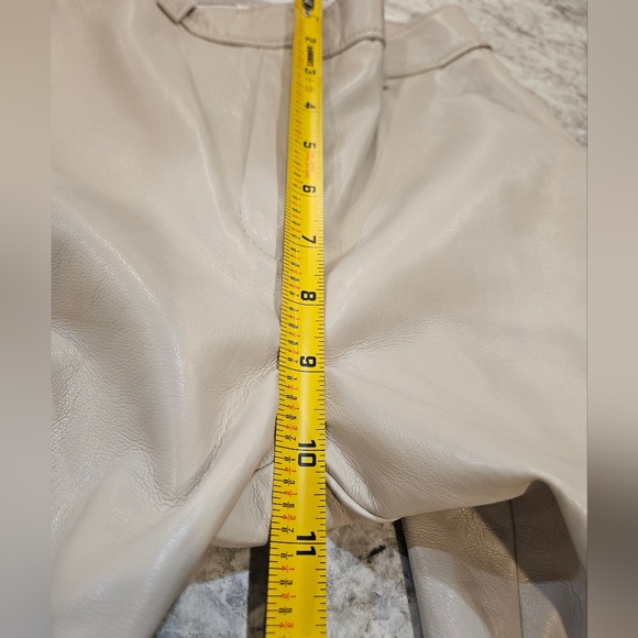 Aritzia Babaton Vegan Leather Beige Cream Pants - Picture 11 of 15